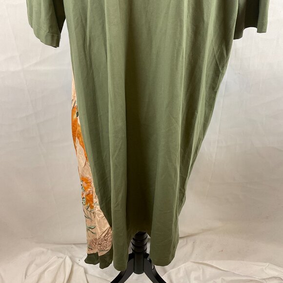 Tiny for Saturday/Sunday T-Shirt Dress XL Green Contrast Handkerchief Trim - Picture 11 of 12